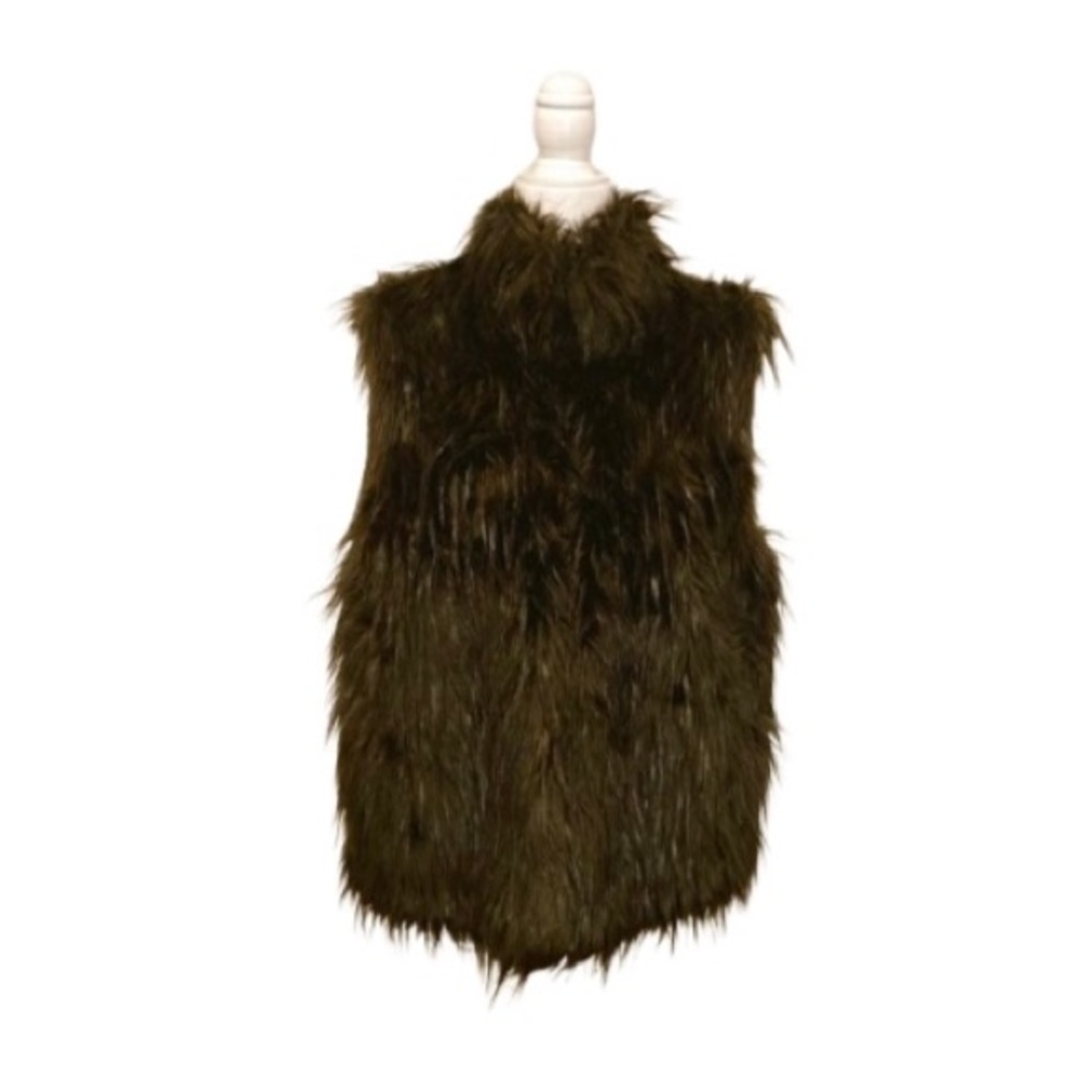 Michael Kors Dark Brown Sleeveless Faux Fur Vest - Size L - Picture 4 of 11